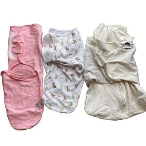 Aden + Anais, Halo, & Gllquen Baby Swaddle Lot 0-3M Set of 3 Velcro Zip, Newborn